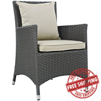 Modway EEI-1924-CHC-BEI Sojourn Dining Outdoor Patio Sunbrella Armchair in Antique Canvas Beige