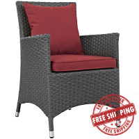 Modway EEI-1924-CHC-RED Sojourn Dining Outdoor Patio Sunbrella Armchair