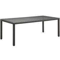 Modway EEI-1931-CHC Sojourn 82" Outdoor Patio Dining Table in Chocolate