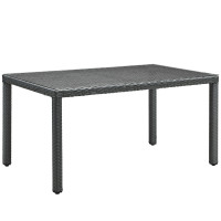 Modway EEI-1934-CHC Sojourn 59" Outdoor Patio Dining Table in Chocolate