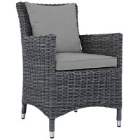 Modway EEI-1935-GRY-GRY Summon Dining Outdoor Patio Sunbrella Armchair