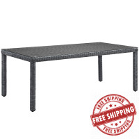 Modway EEI-1942-GRY Summon 83" Outdoor Patio Dining Table in Gray