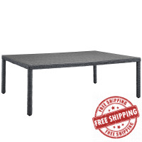 Modway EEI-1944-GRY Summon 90" Outdoor Patio Dining Table in Gray