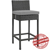 Modway EEI-1957-CHC-GRY Sojourn Outdoor Patio Sunbrella Bar Stool