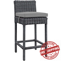 Modway EEI-1960-GRY-GRY Summon Outdoor Patio Sunbrella Bar Stool