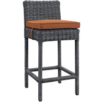 Modway EEI-1960-GRY-TUS Summon Outdoor Patio Sunbrella Bar Stool in Canvas Tuscan