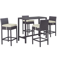 Modway EEI-1964-EXP-BEI-SET Convene 5 Piece Outdoor Patio Pub Set in Espresso Beige