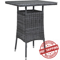 Modway EEI-1974-GRY Summon Small Outdoor Patio Bar Table in Gray