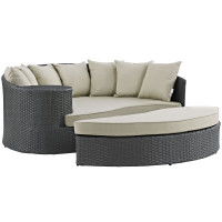 Modway EEI-1982-CHC-BEI Sojourn Outdoor Patio Sunbrella Daybed in Antique Canvas Beige