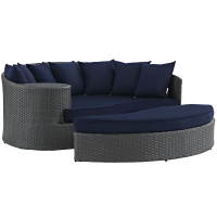 Modway EEI-1982-CHC-NAV Sojourn Outdoor Patio Sunbrella Daybed in Canvas Navy