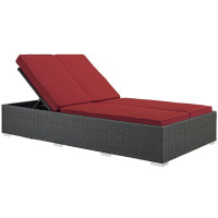 Modway EEI-1983-CHC-RED Sojourn Outdoor Patio Sunbrella Double Chaise