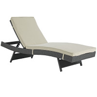 Modway EEI-1985-CHC-BEI Sojourn Outdoor Patio Sunbrella Chaise in Antique Canvas Beige