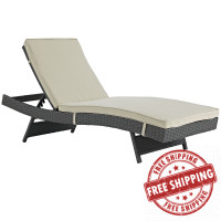 Modway EEI-1985-CHC-BEI Sojourn Outdoor Patio Sunbrella Chaise in Antique Canvas Beige