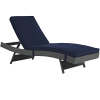 Modway EEI-1985-CHC-NAV Sojourn Outdoor Patio Sunbrella Chaise in Canvas Navy