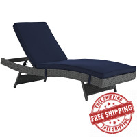 Modway EEI-1985-CHC-NAV Sojourn Outdoor Patio Sunbrella Chaise in Canvas Navy