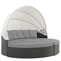 Modway EEI-1986-CHC-GRY Sojourn Outdoor Patio Sunbrella Daybed