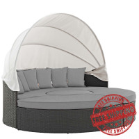 Modway EEI-1986-CHC-GRY Sojourn Outdoor Patio Sunbrella Daybed