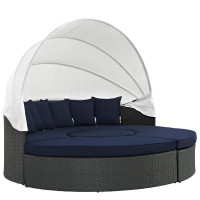 Modway EEI-1986-CHC-NAV-SET Sojourn Outdoor Patio Sunbrella Daybed in Canvas Navy