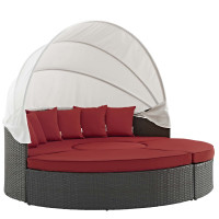 Modway EEI-1986-CHC-RED Sojourn Outdoor Patio Sunbrella Daybed