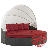 Modway EEI-1986-CHC-RED Sojourn Outdoor Patio Sunbrella Daybed