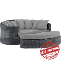 Modway EEI-1993-GRY-GRY Summon Outdoor Patio Sunbrella Daybed