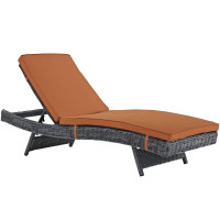 Modway EEI-1996-GRY-TUS Summon Outdoor Patio Sunbrella Chaise in Canvas Tuscan
