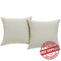 Modway EEI-2001-BEI Convene Two Piece Outdoor Patio Pillow Set in Beige