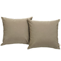 Modway EEI-2001-MOC Convene Two Piece Outdoor Patio Pillow Set in Mocha