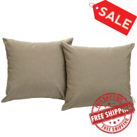 Modway EEI-2001-MOC Convene Two Piece Outdoor Patio Pillow Set in Mocha