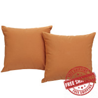 Modway EEI-2001-ORA Convene Two Piece Outdoor Patio Pillow Set in Orange