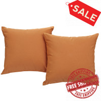 Modway EEI-2001-ORA Convene Two Piece Outdoor Patio Pillow Set in Orange