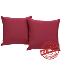 Modway EEI-2001-RED Convene Two Piece Outdoor Patio Pillow Set in Red