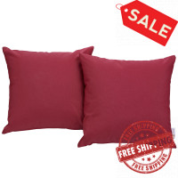 Modway EEI-2001-RED Convene Two Piece Outdoor Patio Pillow Set in Red