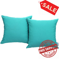 Modway EEI-2001-TRQ Convene Two Piece Outdoor Patio Pillow Set in Turquoise