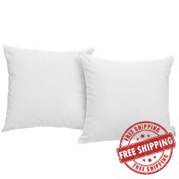 Modway EEI-2001-WHI Convene Two Piece Outdoor Patio Pillow Set in White