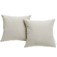 Modway EEI-2002-BEI Summon 2 Piece Outdoor Patio Pillow Set in Beige