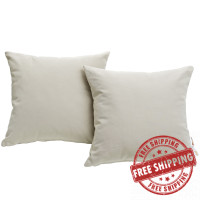 Modway EEI-2002-BEI Summon 2 Piece Outdoor Patio Pillow Set in Beige