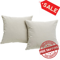 Modway EEI-2002-BEI Summon 2 Piece Outdoor Patio Pillow Set in Beige