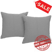 Modway EEI-2002-GRY Summon 2 Piece Outdoor Patio Sunbrella Pillow Set