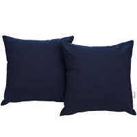 Modway EEI-2002-NAV Summon 2 Piece Outdoor Patio Pillow Set in Navy