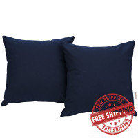 Modway EEI-2002-NAV Summon 2 Piece Outdoor Patio Pillow Set in Navy