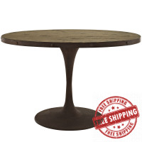 Modway EEI-2009-BRN-SET Drive 47" Oval Wood Top Dining Table in Brown