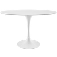 Modway EEI-2017-WHI Lippa 48" Oval-Shaped Wood Top Dining Table in White