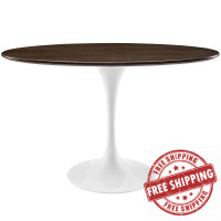 Modway EEI-2019-WAL Lippa 48" Oval-Shaped Walnut Dining Table in Walnut