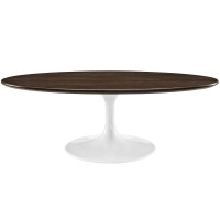 Modway EEI-2020-WAL Lippa 48" Oval-Shaped Walnut Coffee Table in Walnut