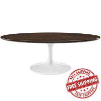 Modway EEI-2020-WAL Lippa 48" Oval-Shaped Walnut Coffee Table in Walnut