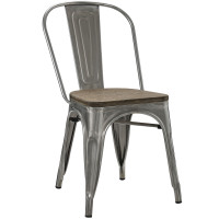 Modway EEI-2028-GME Promenade Bamboo Side Chair in Gun Metal