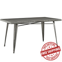 Modway EEI-2033-GME Alacrity Metal Dining Table in Gunmetal