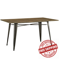 Modway EEI-2034-BRN Alacrity 59" Rectangle Wood Dining Table in Brown