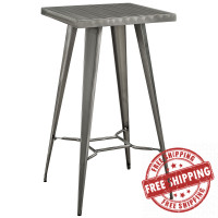 Modway EEI-2037-GME Direct Metal Bar Table in Gunmetal